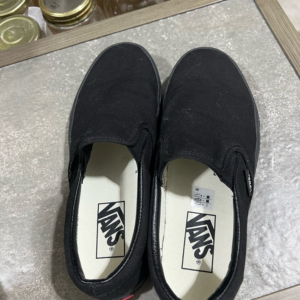 Vans Black Slip-On Sneakers with Waffle Sole